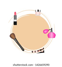 Women's cosmetics on white background