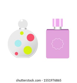 Women's cosmetics and perfumes. Realistic vector for presentation of glass cosmetic packages  product. Body and skin care product on white background.  Beauty products packaging template.