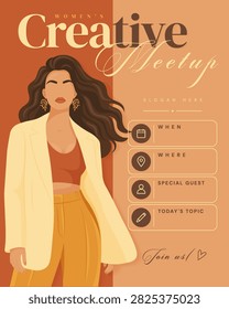 womens creative meetup event template vector illustration.