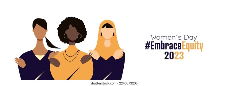 Women's Day 2023 banner. EmbraceEquity - Shutterstock ID 2240373205