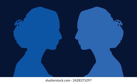 Women's day abstract design diversity background in dark purple color.