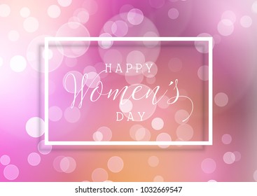 Women's Day background with bokeh lights design