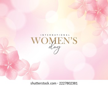 Women's day background with flowers. Vector illustration for banner, poster, flyer, greeting card and advertisement.