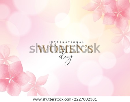 Women's day background with flowers. Vector illustration for banner, poster, flyer, greeting card and advertisement.