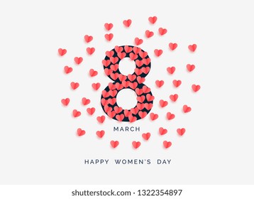 women's day background with hearts