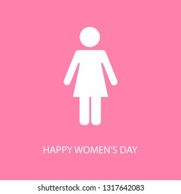 Women's day background with text. March 8 international holiday. Paper greeting card with number and date. Vector illustration