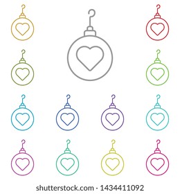 Women's day, balloon multi color icon. Simple thin line, outline vector of 8 march icons for UI and UX, website or mobile application