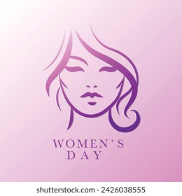 Women's day banner , 8 march, minimal line, vector illustration, hand draw vector, minimal line