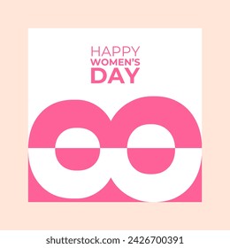 Women's day banner. 8 march holiday background. Editable post template set for banner sale, presentation, invitation, stories, streaming. Background for sale. Happy Women's voucher template