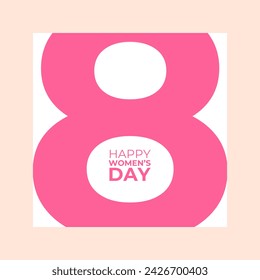 Women's day banner. 8 march holiday background. Editable post template set for banner sale, presentation, invitation, stories, streaming. Background for sale. Happy Women's voucher template