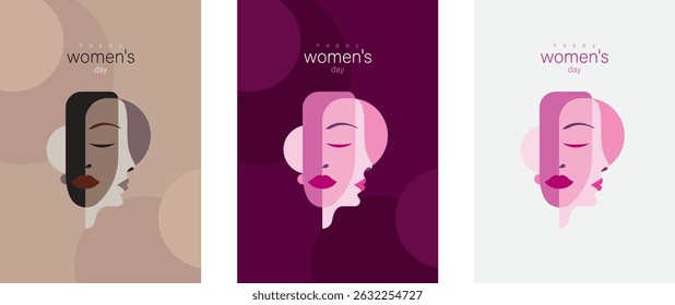women's day banner illustration artwork. women's day greeting card. Postcard, logo