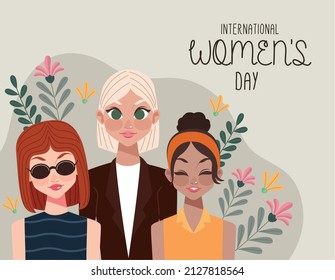 womens day banner with women
