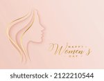 womens day beautiful wishes card with golden hairs