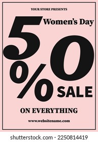  Women's day big sale flyer poster social media post design