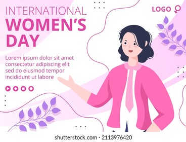 Women's Day Brochure Template Flat Illustration Editable of Square Background Suitable for Social Media, Greeting Card and Web Internet Ads