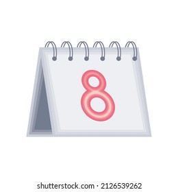 womens day calendar eight number
