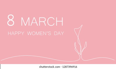 Womens day card or background, spring  flower vector illustration.