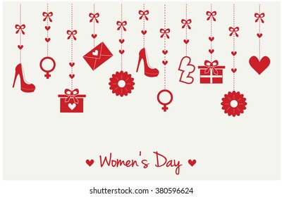 Women's Day Card or Background. Vector illustration.