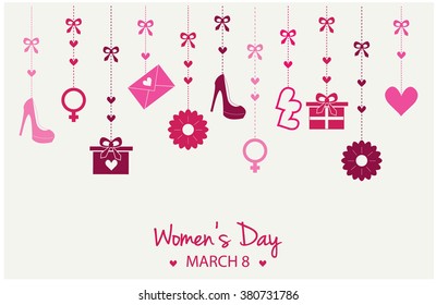 Women's day card or background. vector illustration.