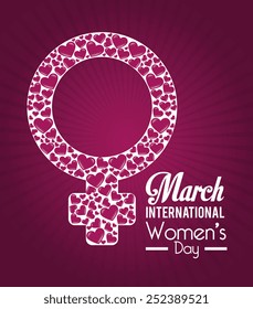 Women's day card design, vector illustration.
