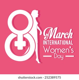Women's day card design, vector illustration.