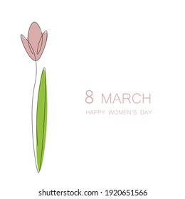Womens day card with flower vector illustration