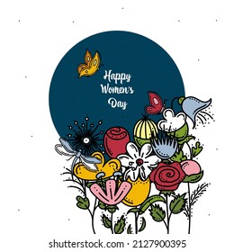 Women's Day Card With Flowers
