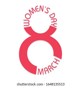 Womens day card with a number eight - Vector illustration