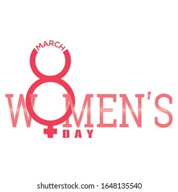 Womens day card with a number eight - Vector illustration