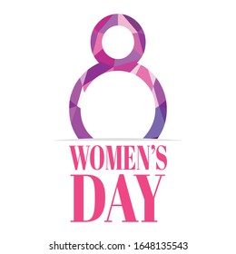 Womens day card with a number eight - Vector illustration