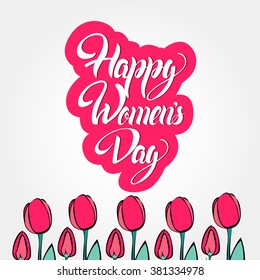 womens day card with tulip