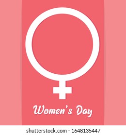 Womens day card with a woman symbol - Vector illustration