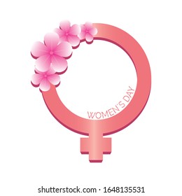 Womens day card with a woman symbol - Vector illustration