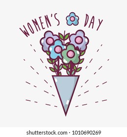 womens day celebration with bouquet flowers