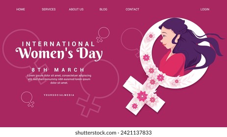 Women's Day Celebration, Explore Gradient Empowering Landing Page Template