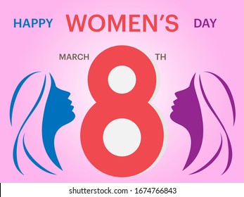 Women's Day celebration festival banner, motivational programmer, women's rights poster