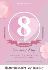 Women's day celebration party poster flyer social media post template design