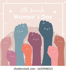 Women's Day Celebration post card vector 