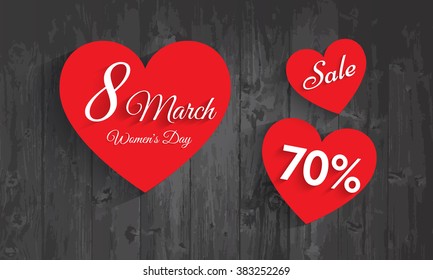 Women's Day celebration Poster, Banner or Flyer design of Sale with 70% discount offer