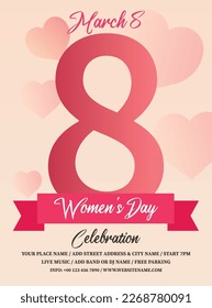 Women's day  celebration poster flyer social media post design