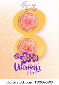 Women's Day ,character and decorative paper cut flowers for woman,