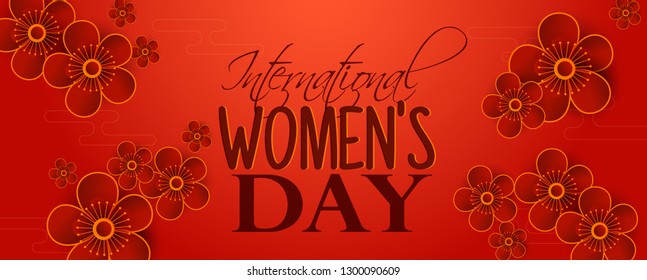 Women's Day ,character and decorative paper cut flowers for woman,