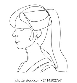 Women's day continuous one line drawing of outline vector illustration