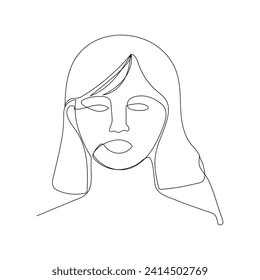 Women's day continuous one line drawing of outline vector illustration