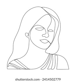 Women's day continuous one line drawing of outline vector illustration