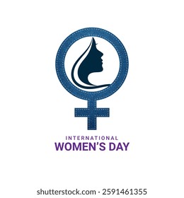 Women's Day Denim Garments Clothing Design concept idea editable vector illustration.