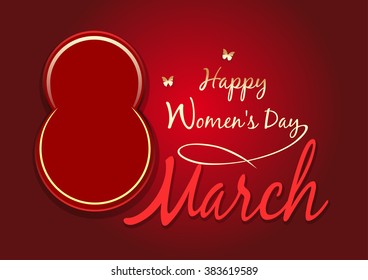 Women's day design. Happy Women's Day. 8 March. Greeting card. Vector background with the design elements for the International Women's Day.