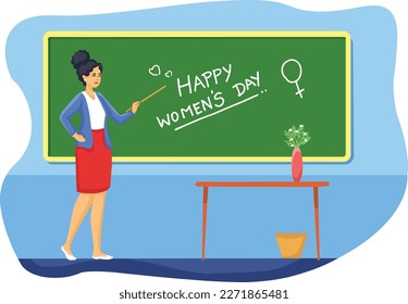 Women's Day design. Illustration of Women’s. Greeting card. Vector illustration. Women's empowerment