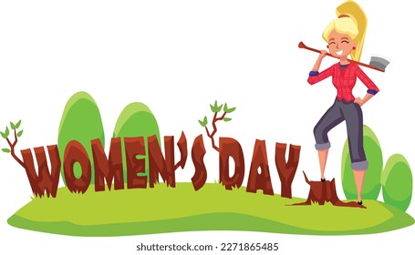 Women's Day design. Illustration of Women’s. Greeting card. Vector illustration. Women's empowerment