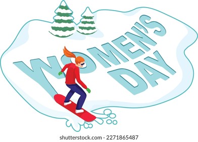 Women's Day design. Illustration of Women’s. Greeting card. Vector illustration. Women's empowerment